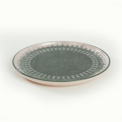 24-delt spisesæt i stentøj, beige/grøn