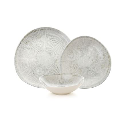 24-delt spiseæt i gråt porcelæn