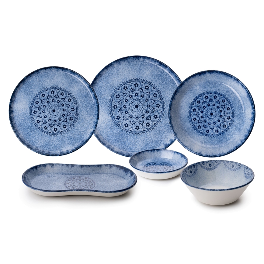 27-delt spisesæt blå/porcelæn