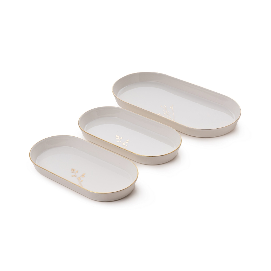 27-delt spisesæt, hvid/guld, porcelæn