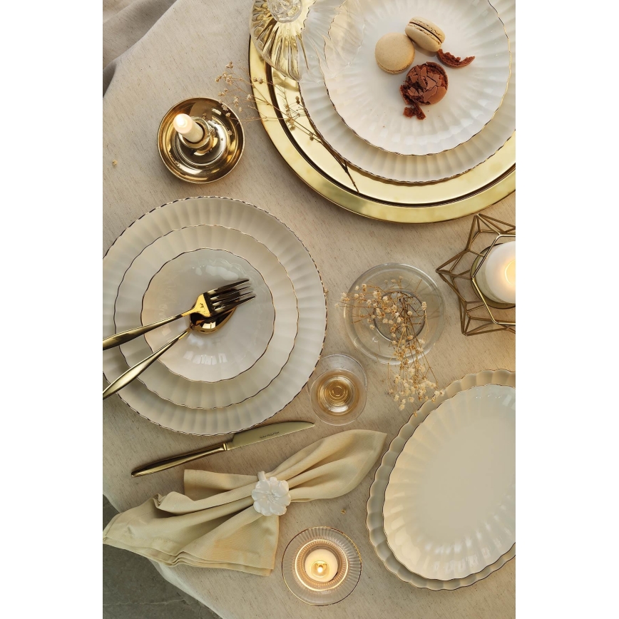 27-delt spisesæt, hvid/guld, porcelæn