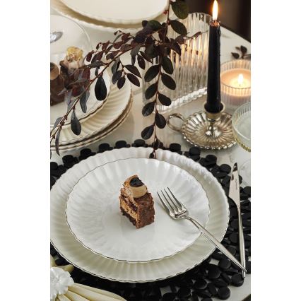 27-delt spisesæt, hvid/sølv, porcelæn