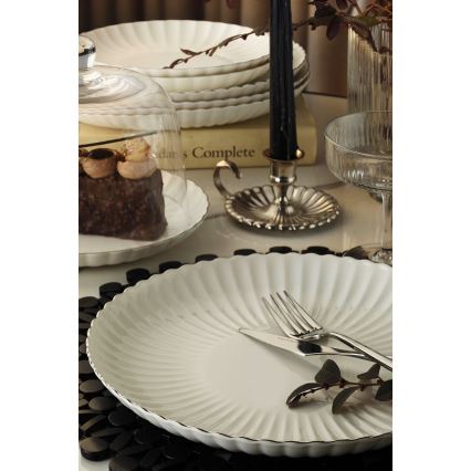 27-delt spisesæt, hvid/sølv, porcelæn