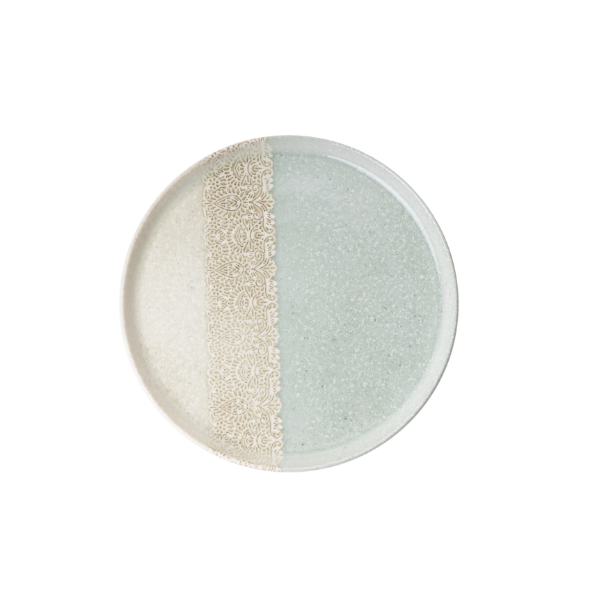 27-delt spisesæt i porcelæn, beige/grøn