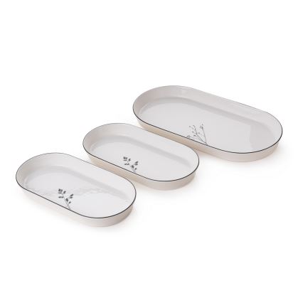 27-delt spisesæt i porcelæn, hvid/sort