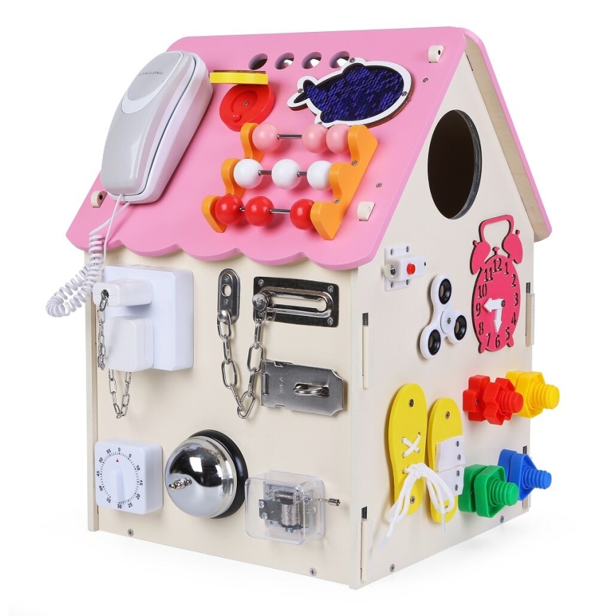 2Kids Toys - Aktivitetsplade hus lyserød