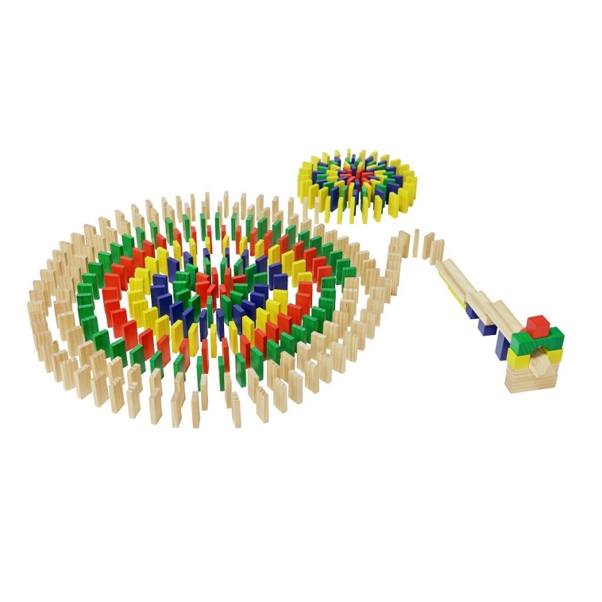 2Kids Toys - Farverigt domino i træ, 400 stk