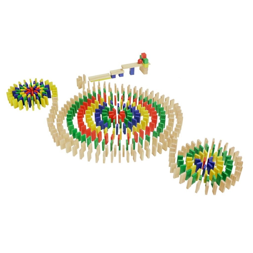 2Kids Toys - Farverigt trædomino, 800 stk.