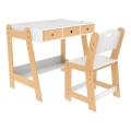 2Kids Toys - Højdejusterbart skrivebord og stol til børn, træ/hvid