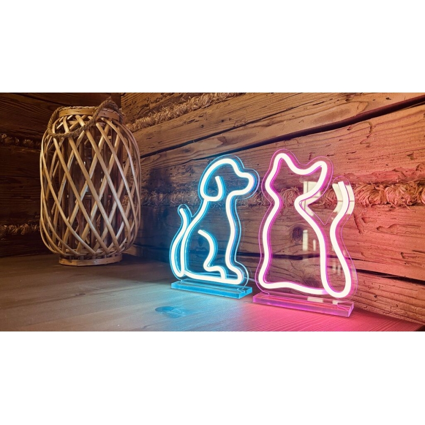 2Kids Toys - LED-neon borddekoration LED/5W/USB hund