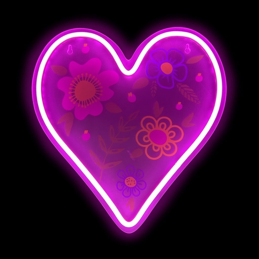 2Kids Toys - LED Vægdekoration neon LED/5W/USB hjerte