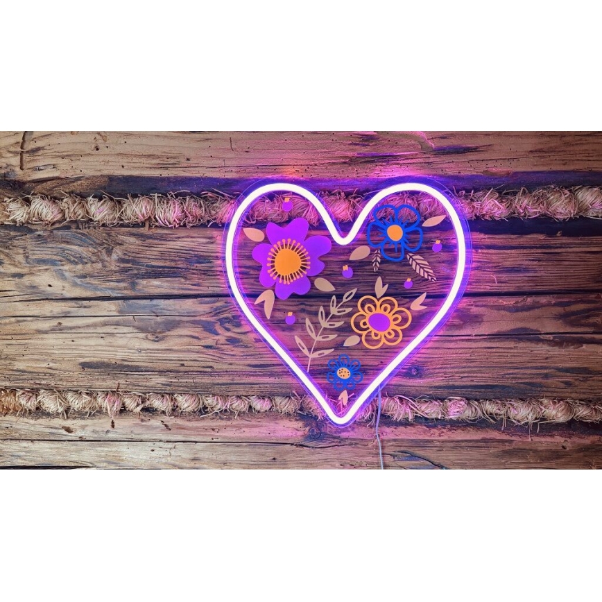 2Kids Toys - LED Vægdekoration neon LED/5W/USB hjerte