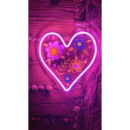 2Kids Toys - LED Vægdekoration neon LED/5W/USB hjerte