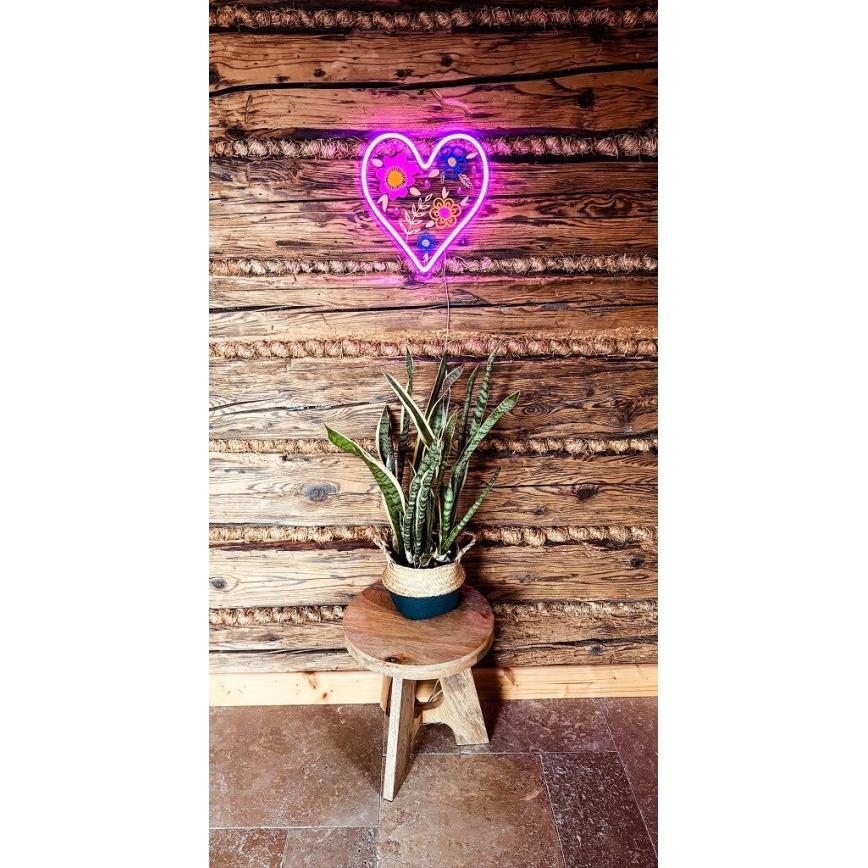 2Kids Toys - LED Vægdekoration neon LED/5W/USB hjerte