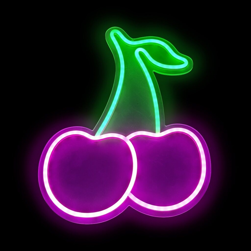 2Kids Toys - LED Vægdekoration neon LED/5W/USB kirsebær