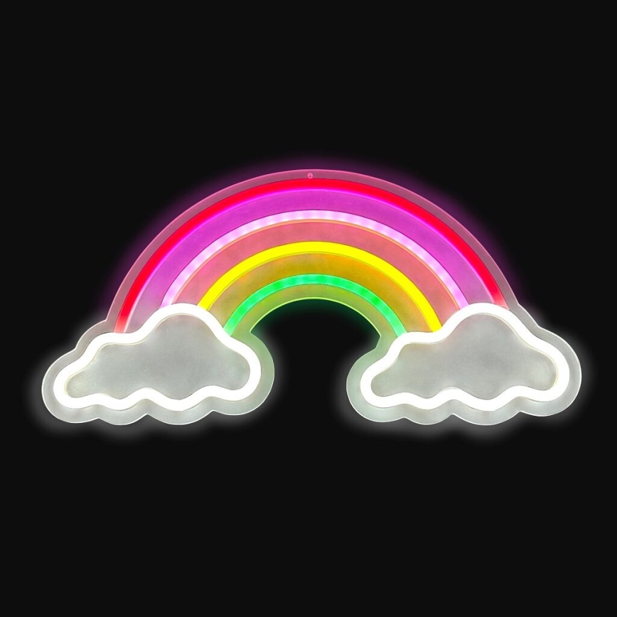 2Kids Toys - LED Vægdekoration neon LED/5W/USB regnbue med skyer