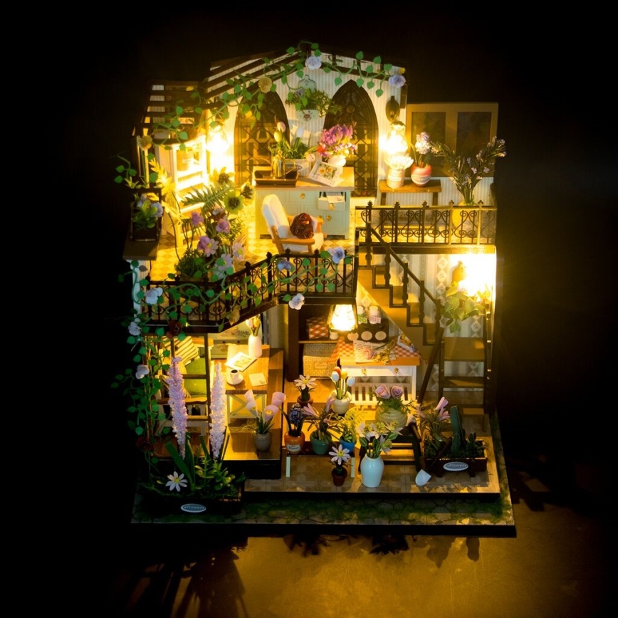 2Kids Toys - Miniature Darcyin blomsterhus med 2xAAA batterier