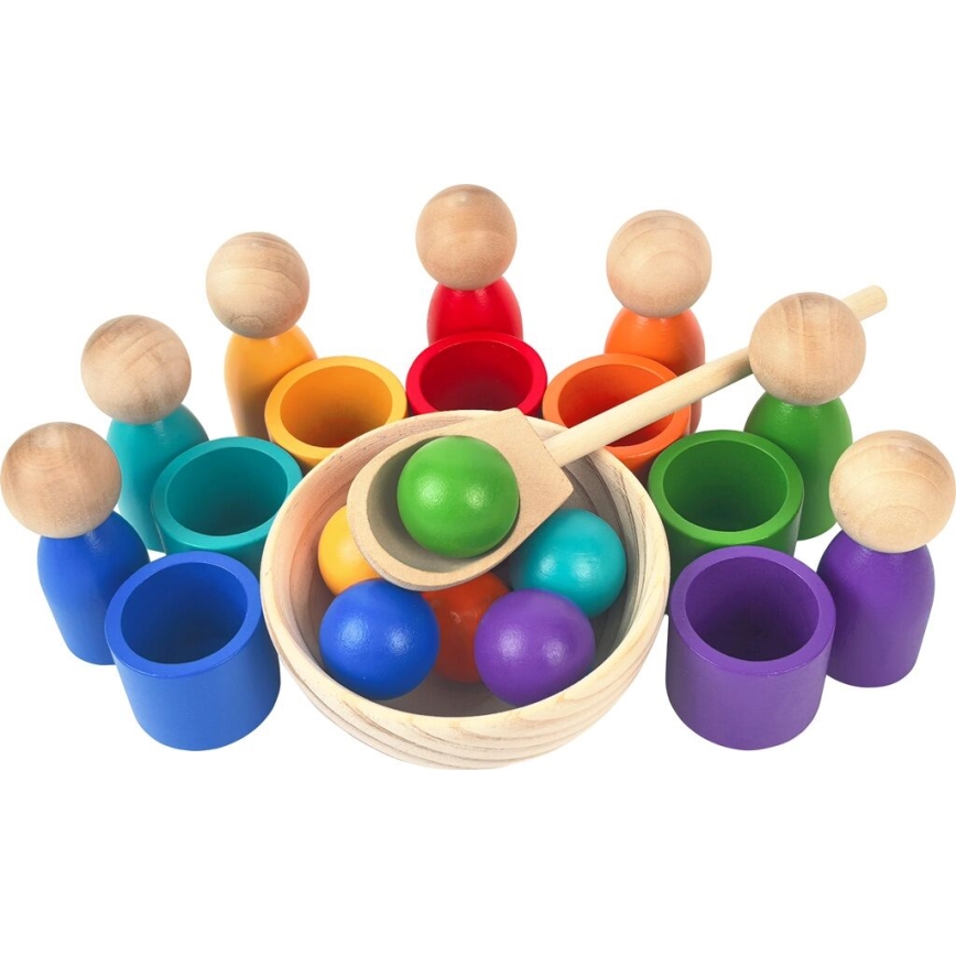 2Kids Toys - Regnbuefarvede dukker med bolde, 7 farver