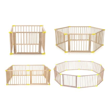 2Kids Toys - Træ-legehegn til børn XXL 210 x 210 cm, beige