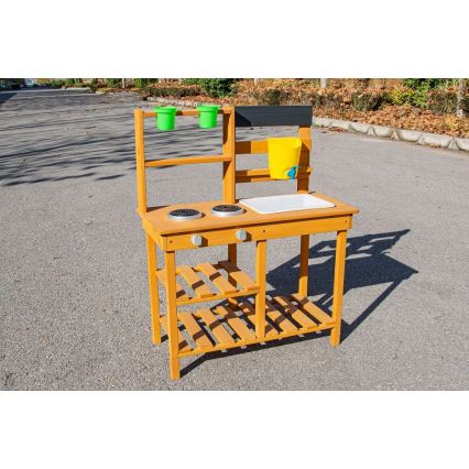 2Kids Toys - Træ legekøkken til haven med vask