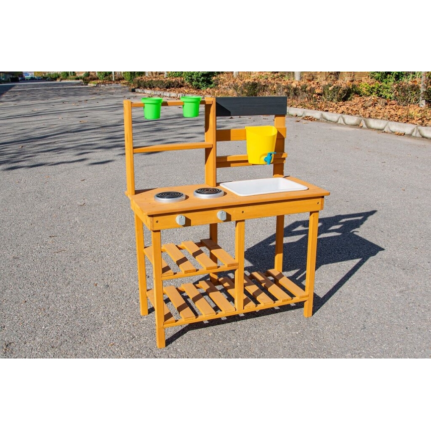 2Kids Toys - Træ legekøkken til haven med vask