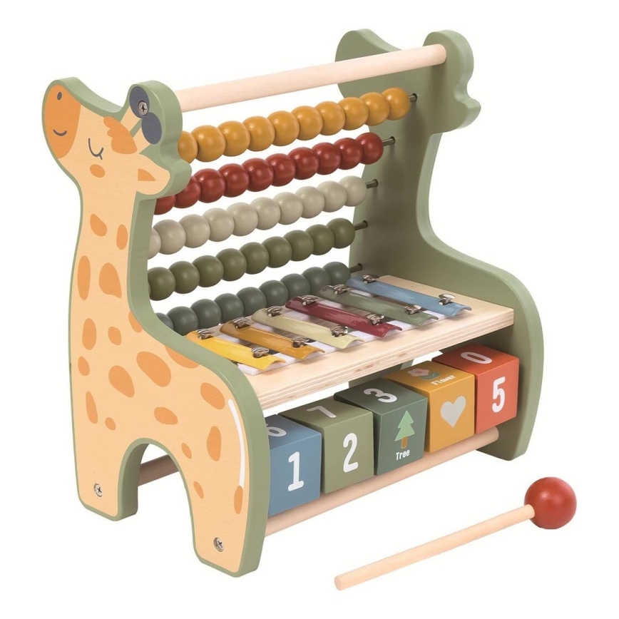 2Kids Toys - Træ multifunktionel kugleramme Giraf