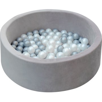 2Kids Toys - Tørt boldebassin til børn med bolde Ø 90 cm, grå