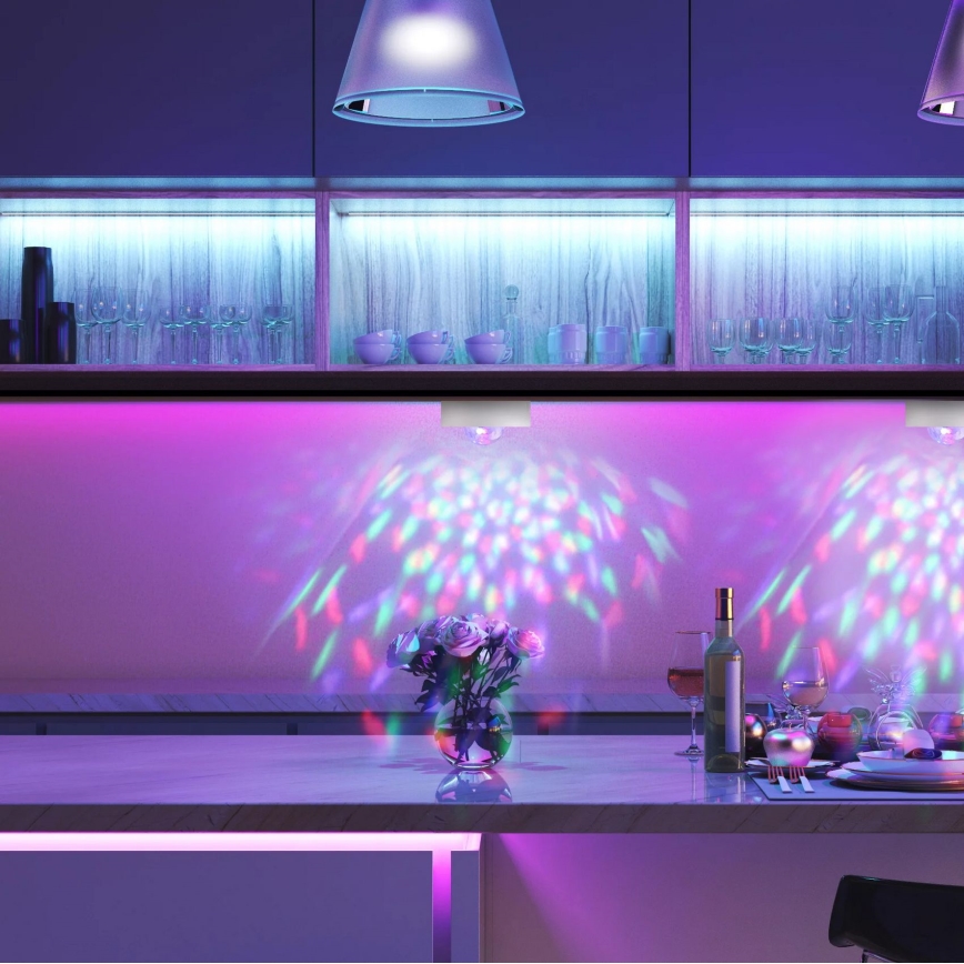 2x Dekorativ LED bordlampe m. RGB-lampe FESTA 3xAAA/4,5V + fjernbetjening
