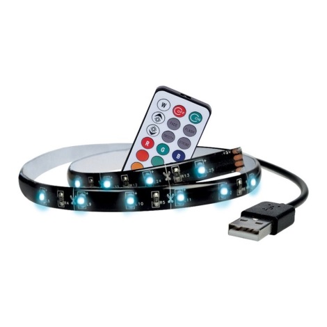 Solight - 2x LED lysbånd til TV med fjernbetjening RGB IP65 LED/USB 50 cm | Lampemania