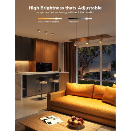 2x LED lyspære m. RGBWW-farver dæmpbar GU10/4,8W/230V 2700-6500K Wi-Fi - Govee