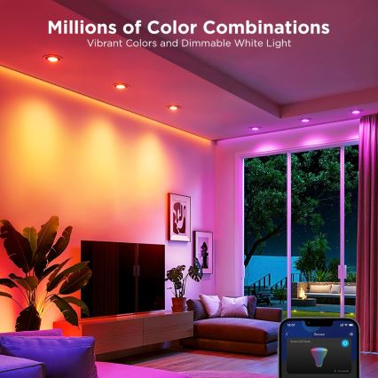2x LED lyspære m. RGBWW-farver dæmpbar GU10/4,8W/230V 2700-6500K Wi-Fi - Govee