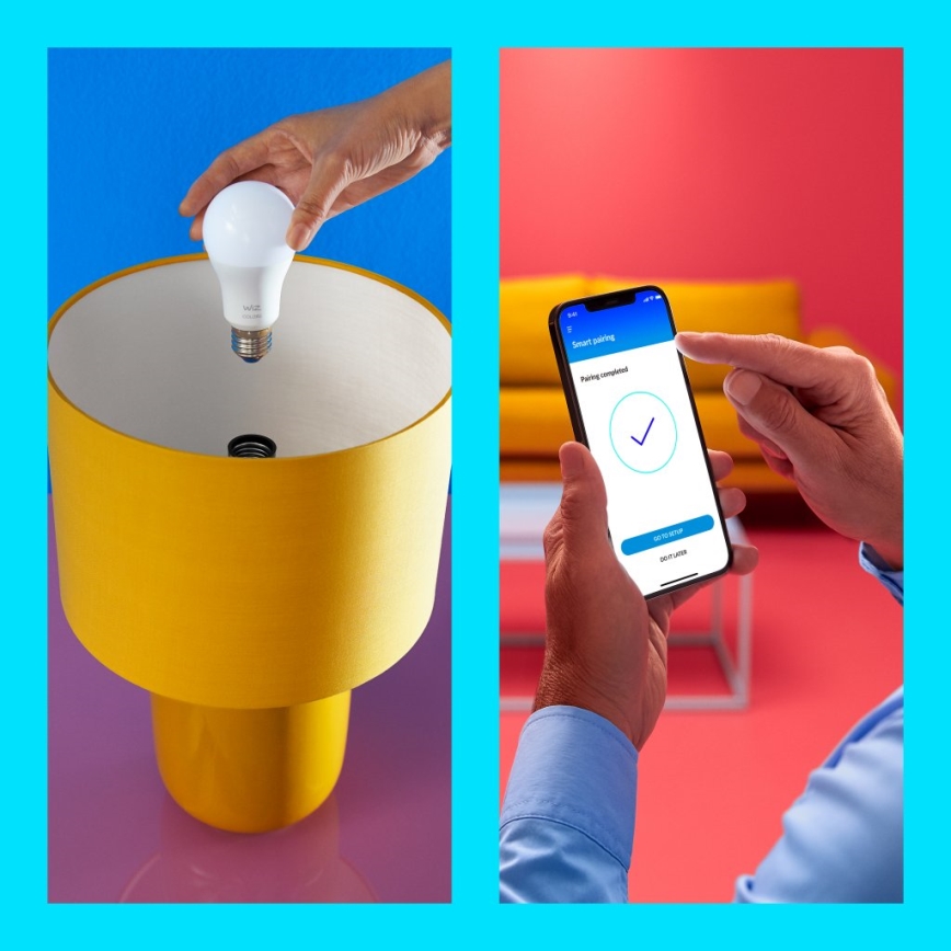 2x LED-pære dæmpbar A60 E27/8W/230V 2700-6500K CRI 90 Wi-Fi - WiZ