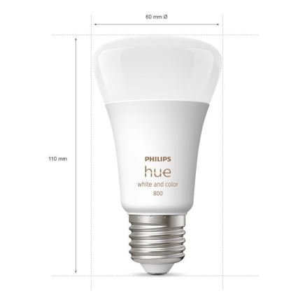 2x LED-pære dæmpbar Philips Hue White And Color Ambiance A60 E27/6,5W/230V 2000-6500K