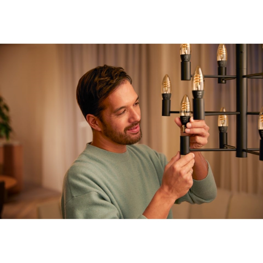 2x LED-pære dæmpbar Philips Hue WHITE AMBIANCE E14/4,6W/230V