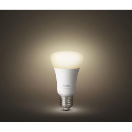 2x LED-pære dæmpbar Philips Hue WHITE E27/9W/230V 2700K