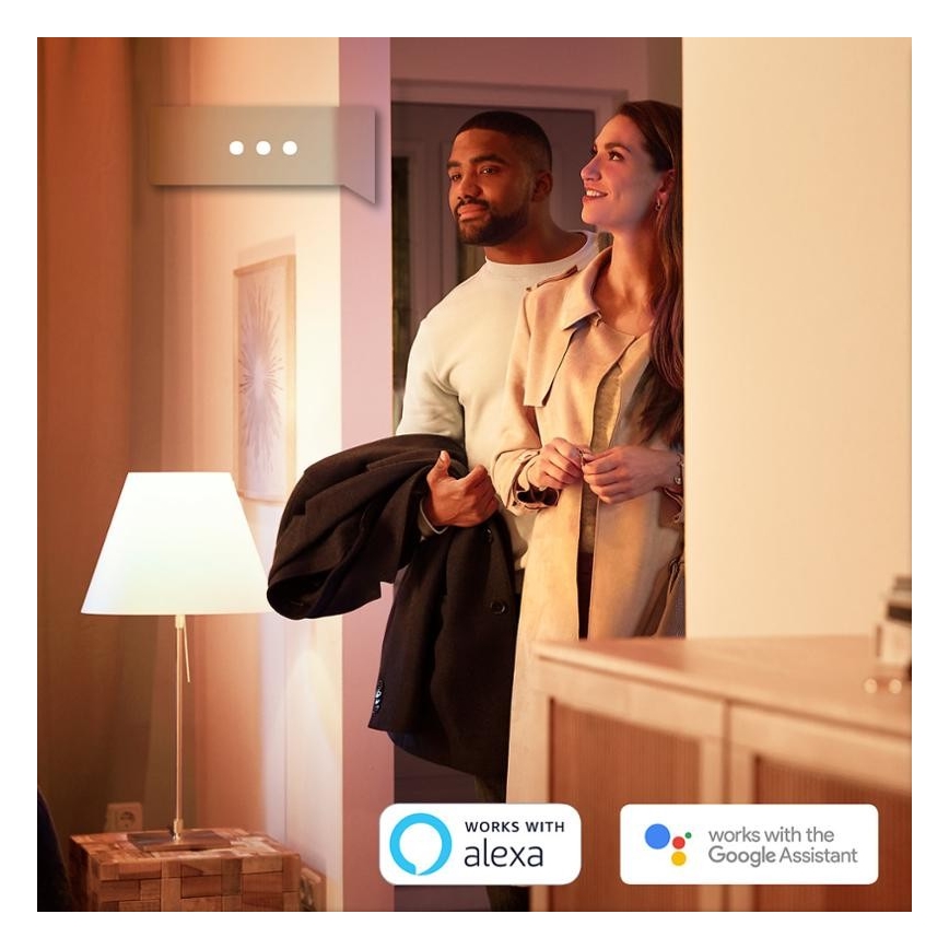 2x LED-pære dæmpbar Philips Hue WHITE E27/9W/230V 2700K