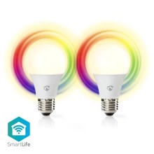 2x LED-pære dæmpbar RGBW-farver SmartLife E27/9W Wi-Fi 2700-6500K