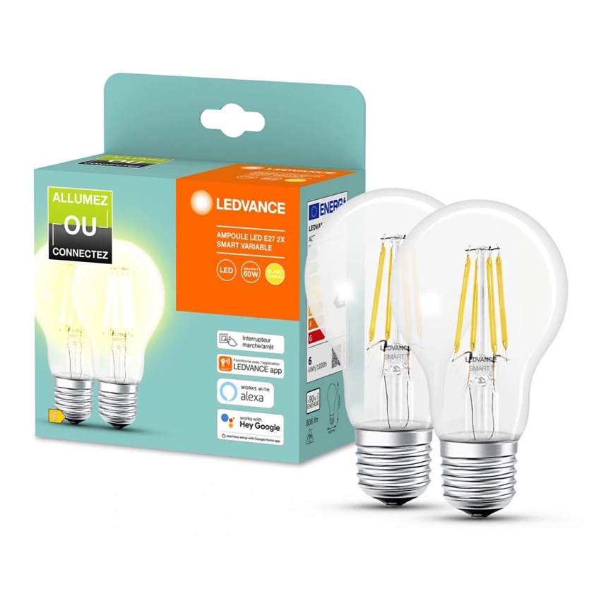 2x LED-pære dæmpbar SMART+ A60 E27/6W/230V 2700K  - Ledvance