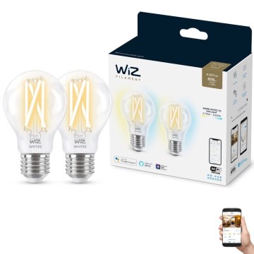 2x LED-pære dæmpbar VINTAGE FILAMENT A60 E27/6,7W/230V 2700-6500K CRI 90 Wi-Fi - WiZ