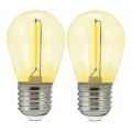 2x LED-pære PARTY E27/0,3W/36V gul