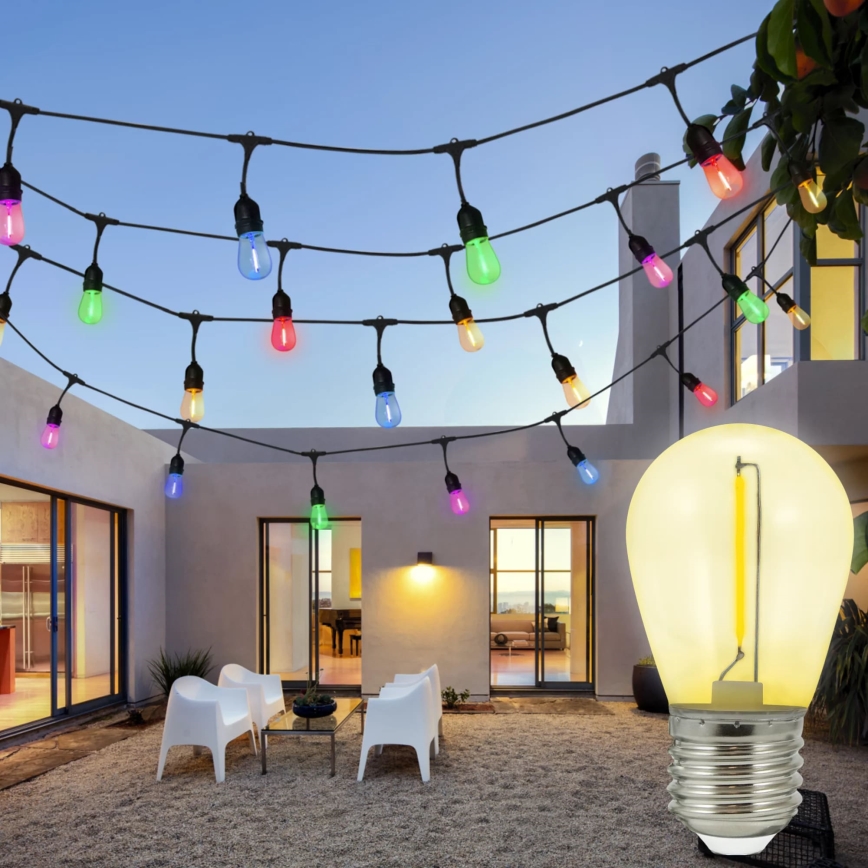 2x LED-pære PARTY E27/0,3W/36V gul