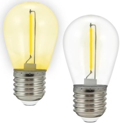 2x LED-pære PARTY E27/0,3W/36V gul