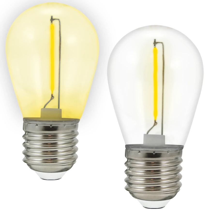 2x LED-pære PARTY E27/0,3W/36V gul
