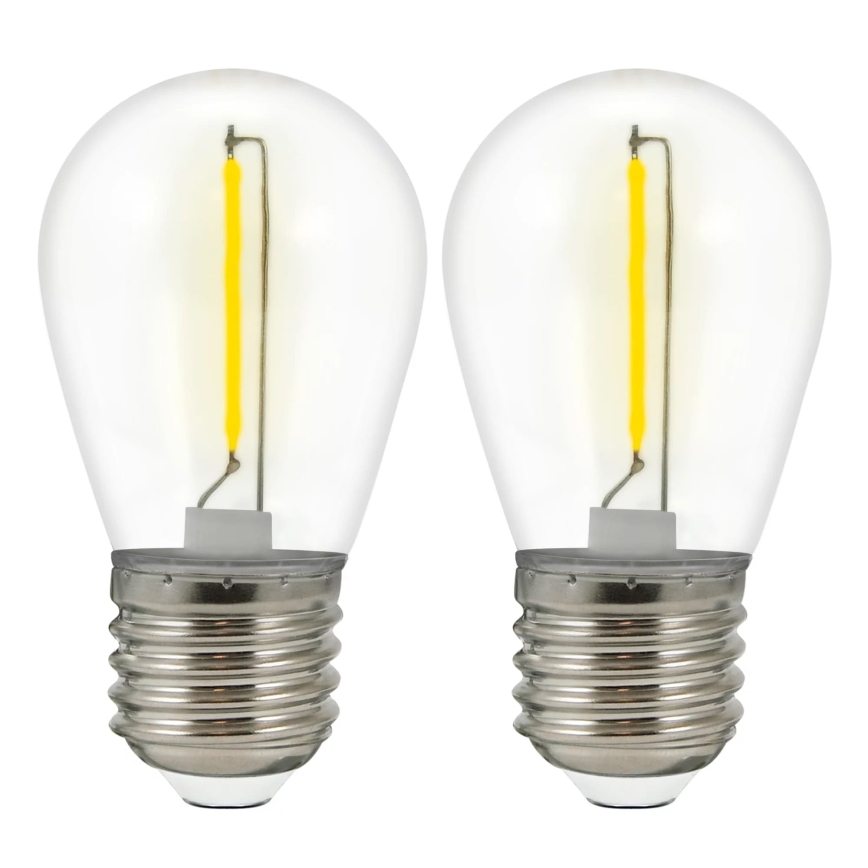 2x LED-pære PARTY E27/0,3W/36V gul
