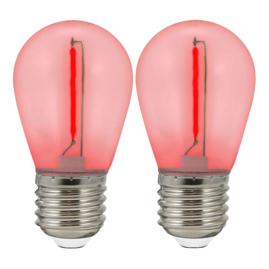 2x LED-pære PARTY E27/0,3W/36V rød