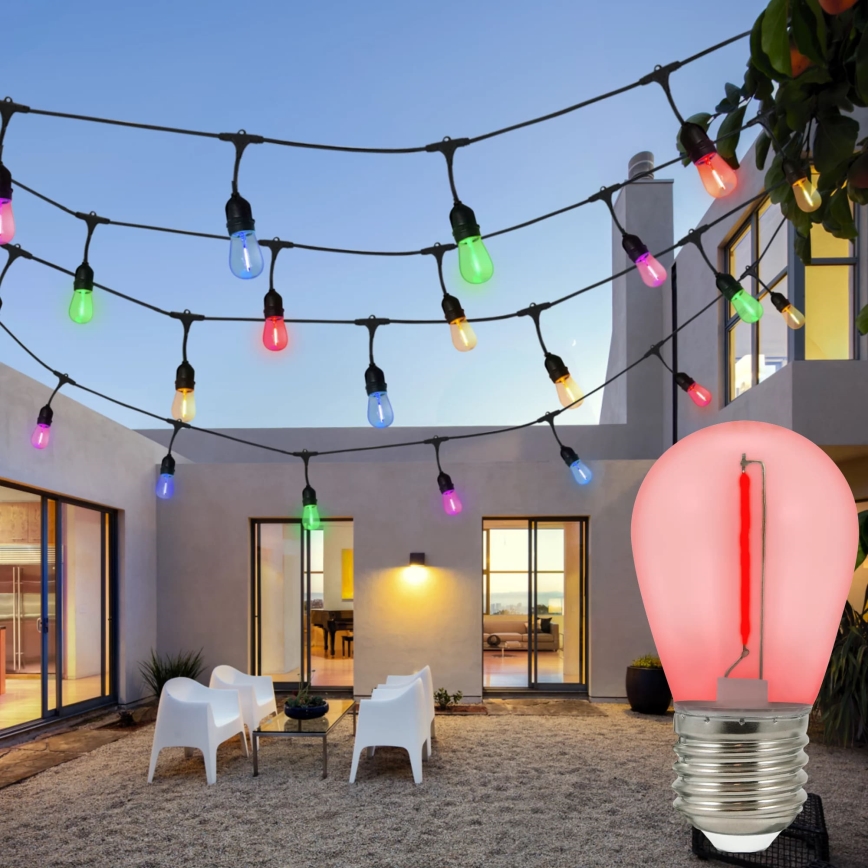 2x LED-pære PARTY E27/0,3W/36V rød