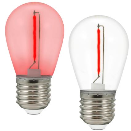 2x LED-pære PARTY E27/0,3W/36V rød