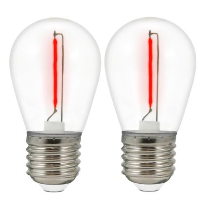 2x LED-pære PARTY E27/0,3W/36V rød