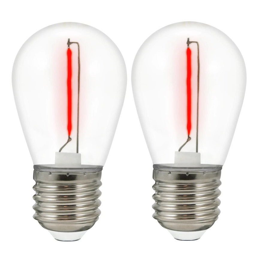 2x LED-pære PARTY E27/0,3W/36V rød