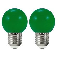 2x LED-pære PARTY E27/0,5W/36V grøn
